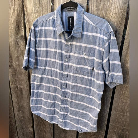 Men's Billabong Shirt Multicolor Striped Pocket SS L Light Beach Surf Open City - Picture 4 of 11
